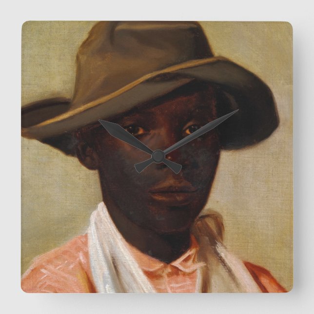 Portrait of a Boy by Camille Pissarro Square Wall Clock (Front)