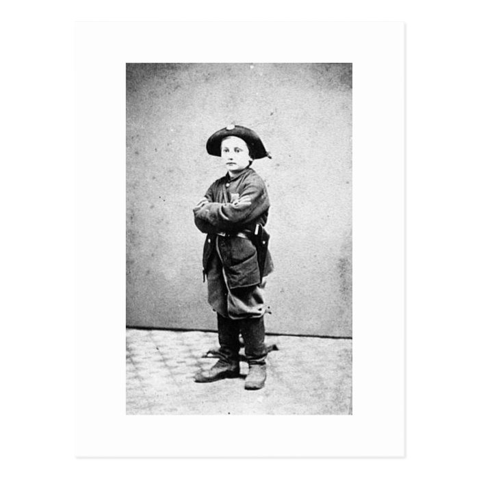Portrait of a boy soldier c. 1860 1865. Civil War Post Cards