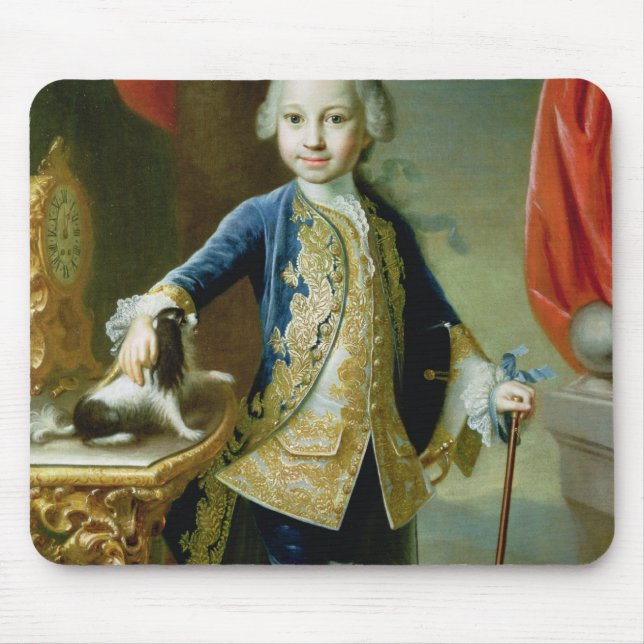 Portrait of a Boy with Pet Spaniel, 18th century Mouse Pad (Front)