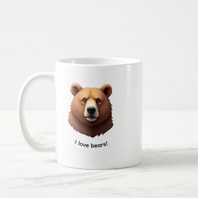 Portrait of a brown bear coffee mug (Left)