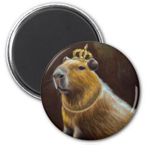 Portrait of a Capybara wearing medieval royal robe Magnet