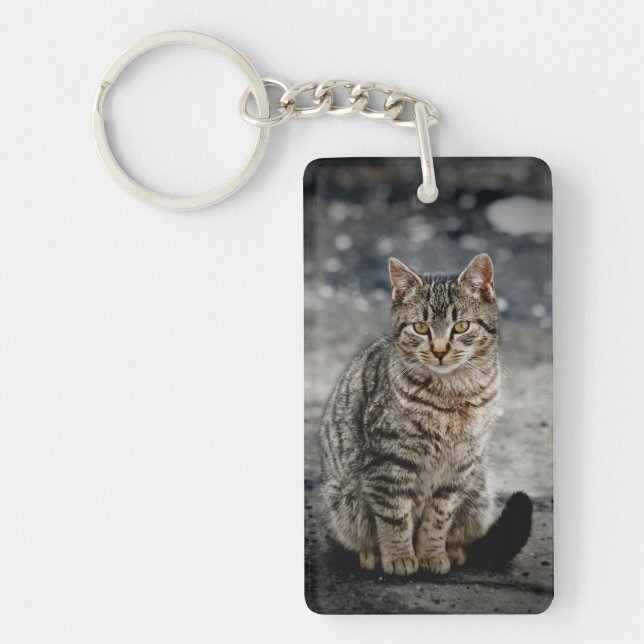 Portrait of a cat keychain (Front)