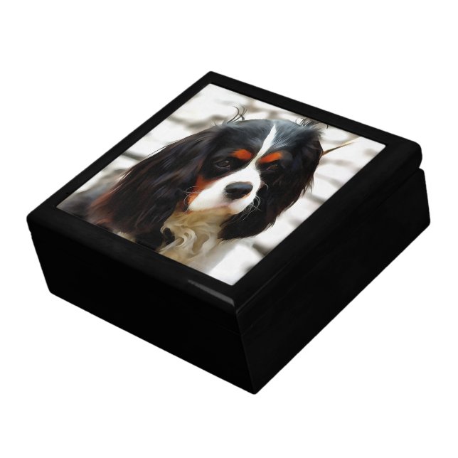Portrait Of A Cavalier King Charles Spaniel Gift Box (Side)