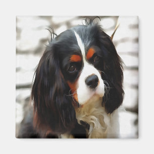 Portrait Of A Cavalier King Charles Spaniel Magnet