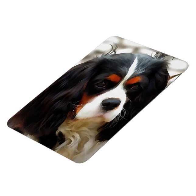 Portrait Of A Cavalier King Charles Spaniel Magnet (Left Side)