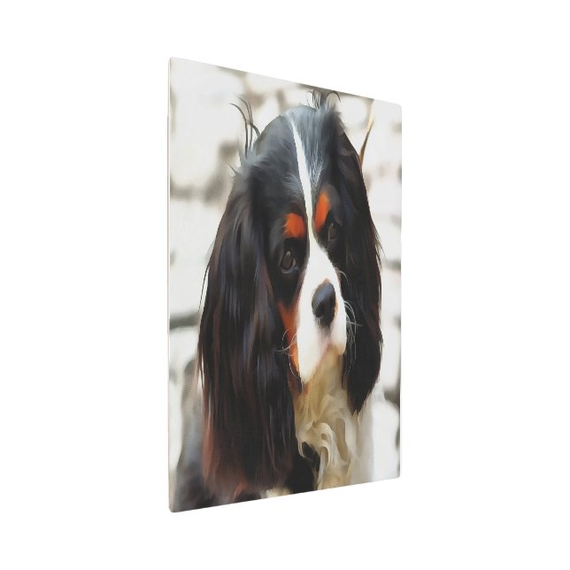 Portrait Of A Cavalier King Charles Spaniel Metal Print (3/4)