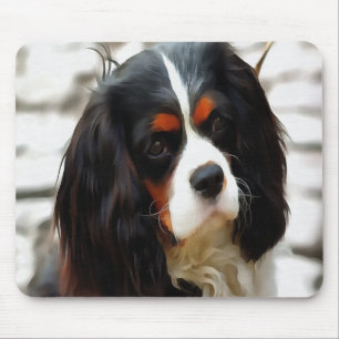 Portrait Of A Cavalier King Charles Spaniel Mouse Pad