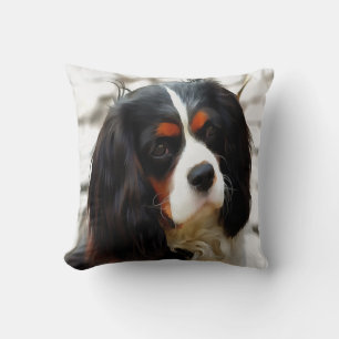 Portrait Of A Cavalier King Charles Spaniel Throw Pillow