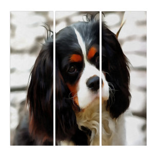 Portrait Of A Cavalier King Charles Spaniel Triptych
