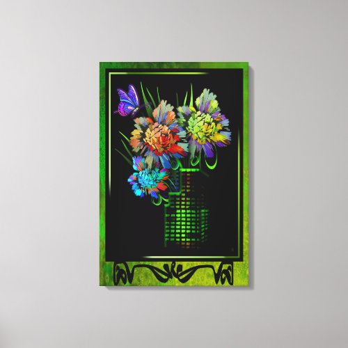 Portrait of a City in Bloom on a Faux Easel Canvas Print