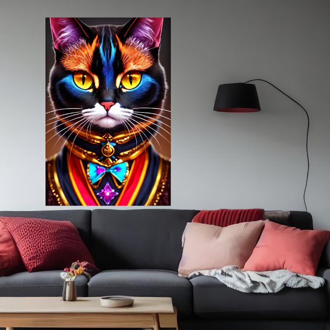 portrait of a cool Anthropomorphic Cat | AI Art Poster (Creator Uploaded)