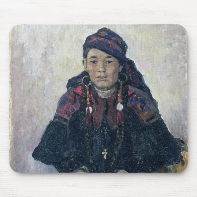 Portrait of a Cossack Woman, 1909 Mouse Pad (Front)