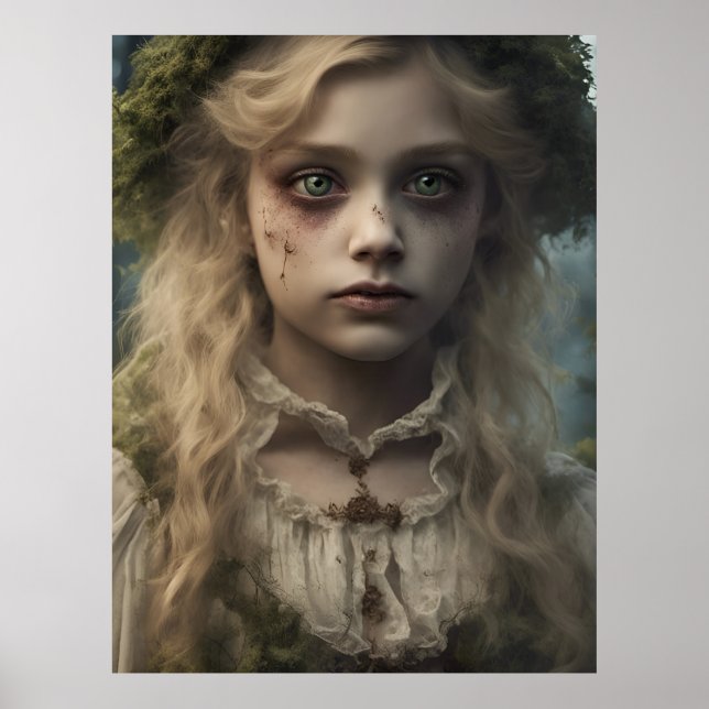 Portrait of a creepy undead Victorian blonde child Poster (Front)