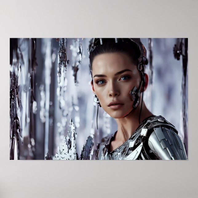 portrait of a cyber woman poster (Front)