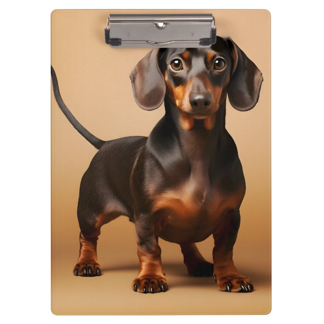 Portrait Of A Dachshund Clipboard (Front)