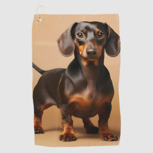 Portrait Of A Dachshund Golf Towel