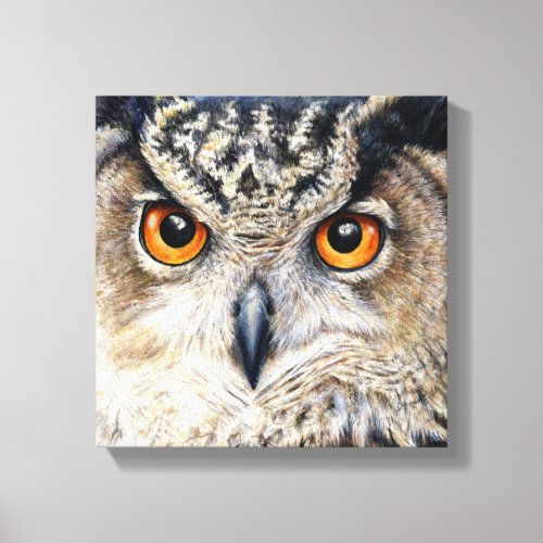 Portrait of a eagle owl boxed canvas print