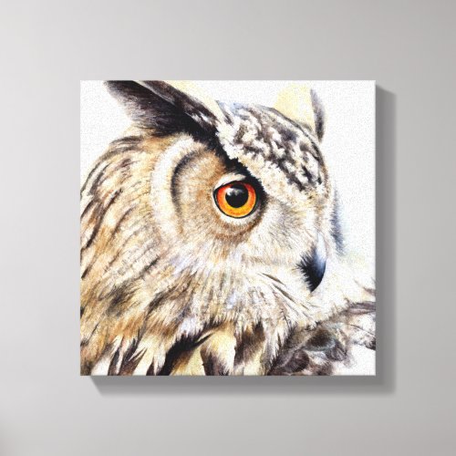 Portrait of a eagle owl boxed canvas print