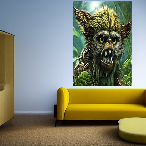 Portrait of a fantasy beast in the forest  AI Art Poster