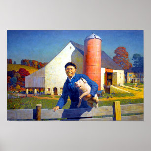 Portrait of a Farmer NC Wyeth 1943 Poster