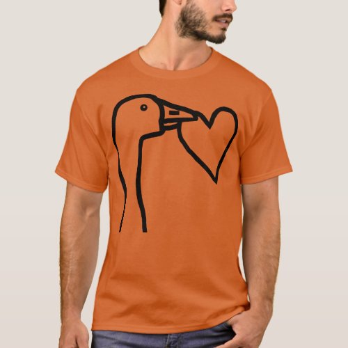 Portrait of a Gaming Goose Stealing a Heart Valent T_Shirt