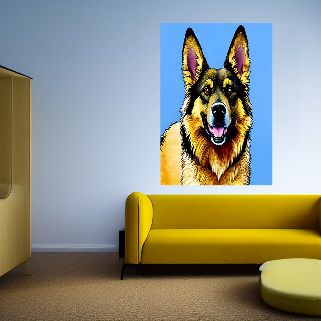 Portrait of a German Shepherd | AI Art  Poster (Creator Uploaded)