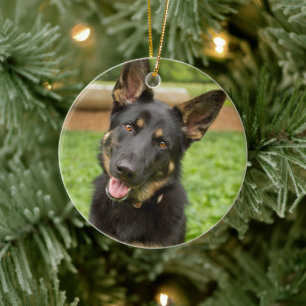 Portrait of a German Shepherd Ceramic Ornament