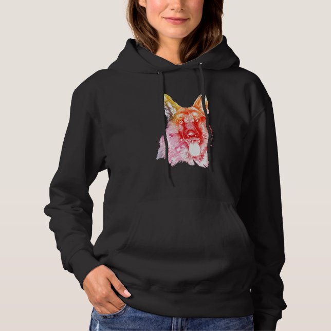 Portrait of a German Shepherd Dog Hoodie (Front)
