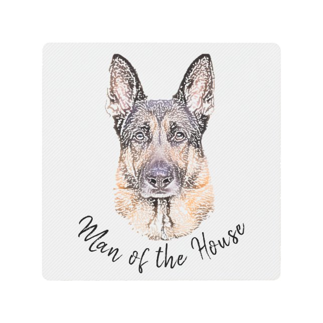 Portrait of a German Shepherd Dog Sketched Art (Front)