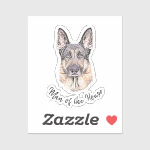 Portrait of a German Shepherd Dog Sketched Art Sticker