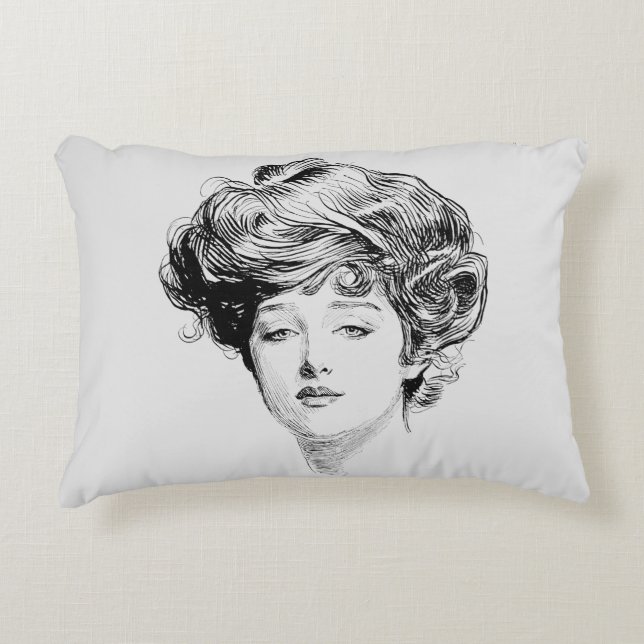 Portrait Of A  Gibson Girl, 1900 Accent Pillow (Front)