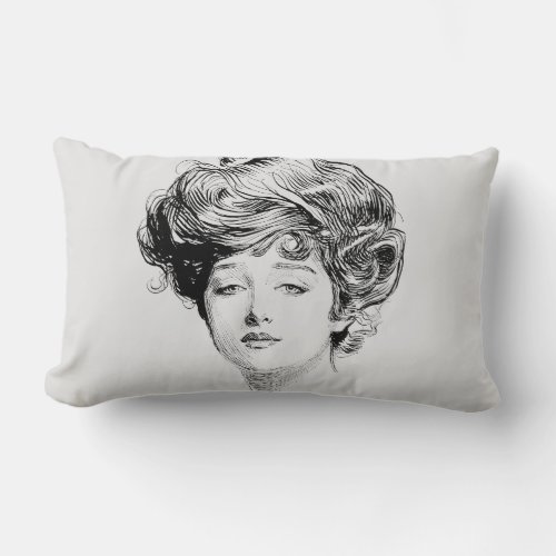 Portrait Of A  Gibson Girl 1900 Lumbar Pillow