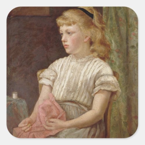 Portrait of a Girl 1896 oil on canvas Square Sticker