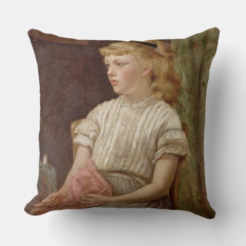 Portrait of a Girl 1896 oil on canvas Throw Pillow