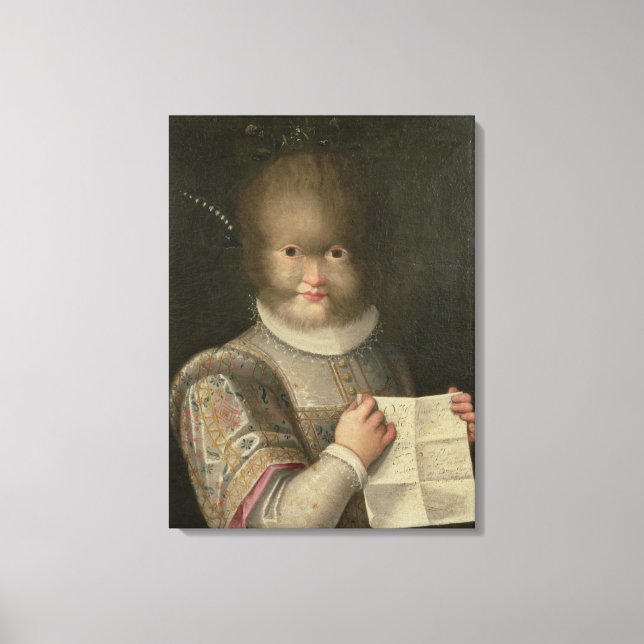 Portrait of a Girl Covered in Hair Canvas Print (Front)
