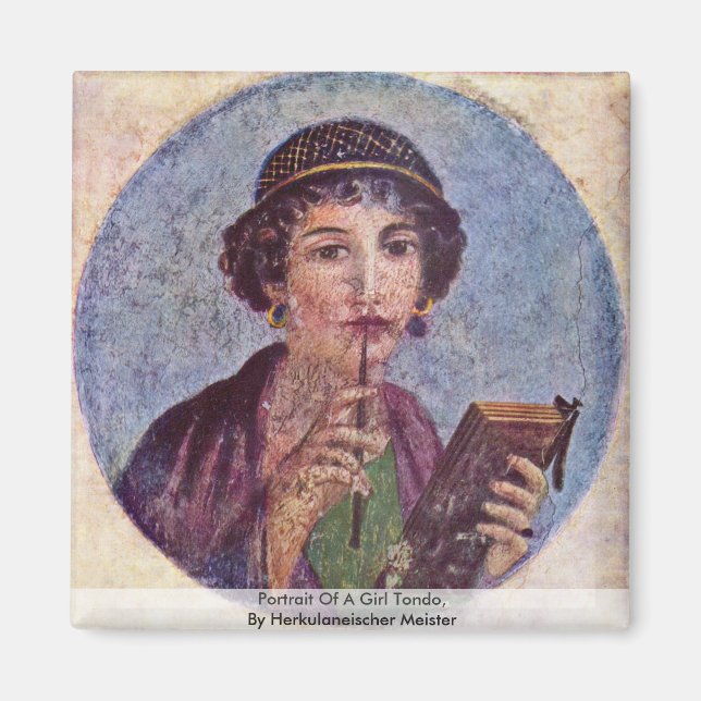 Portrait Of A Girl Tondo Magnet (Front)