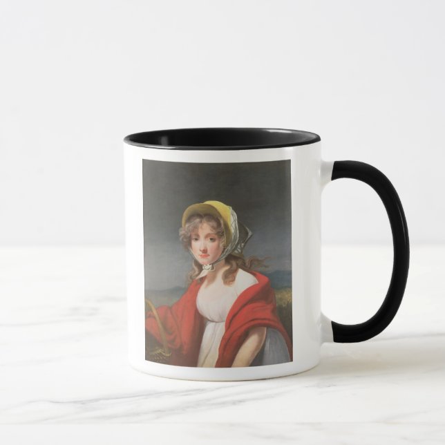 Portrait of a girl wearing a red shawl mug (Right)