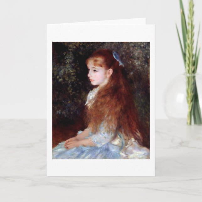 Portrait of a Girl with Blue Ribbon, Renoir Card (Front)