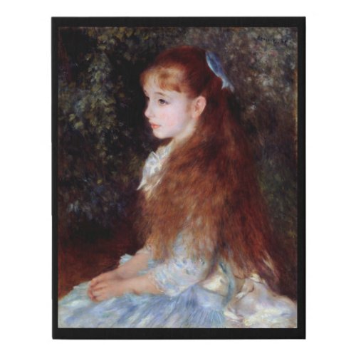 Portrait of a Girl with Blue Ribbon Renoir Faux Canvas Print