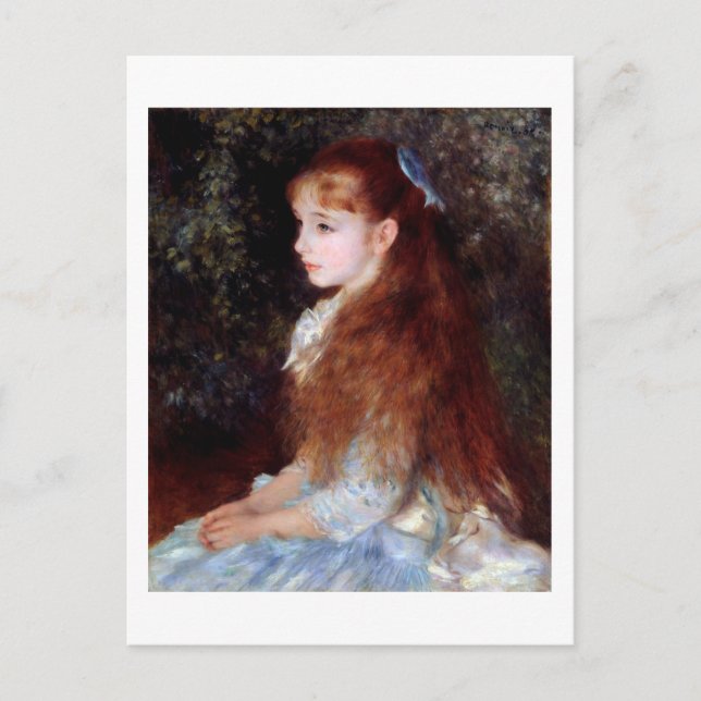 Portrait of a Girl with Blue Ribbon, Renoir Postcard (Front)