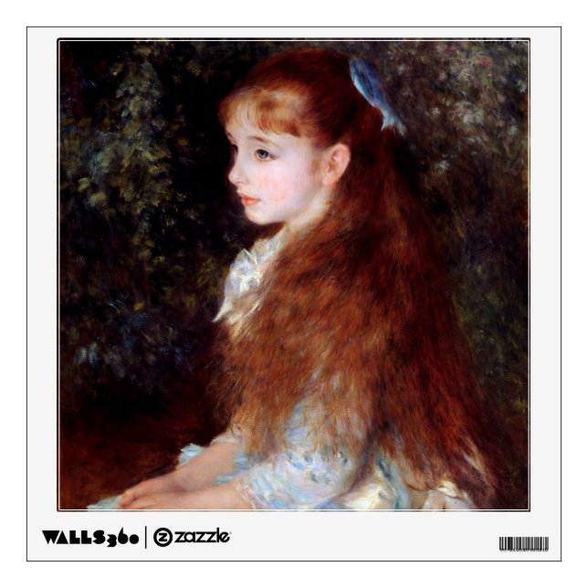 Portrait of a Girl with Blue Ribbon, Renoir Wall Decal (Front)