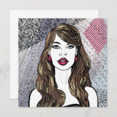 Portrait of a girl with long brown hair (Front/Back)