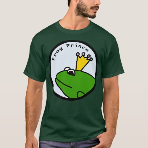 Portrait of a Green Frog Prince in a Circle T_Shirt