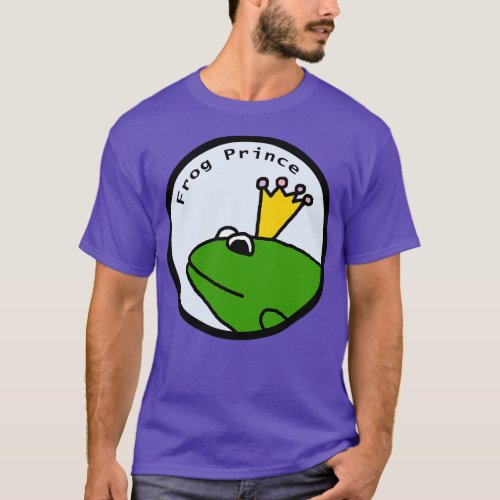 Portrait of a Green Frog Prince in a Circle T_Shirt