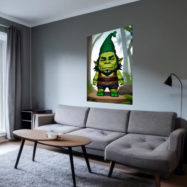 Portrait of a Green Orc Gnome hybrid | AI Art Poster (Creator Uploaded)
