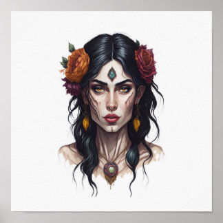 Portrait of A Gypsy Woman Poster