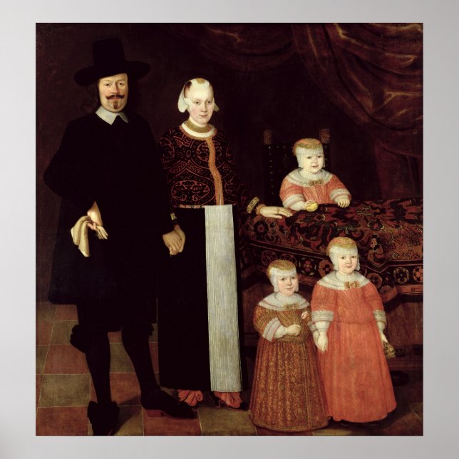 Portrait of a Hamburg Family, c.1640 Poster (Front)