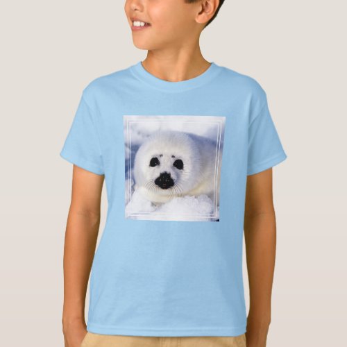 Portrait of a Harp Seal Pup T_Shirt
