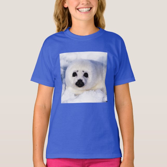 Portrait of a Harp Seal Pup T-Shirt (Front)
