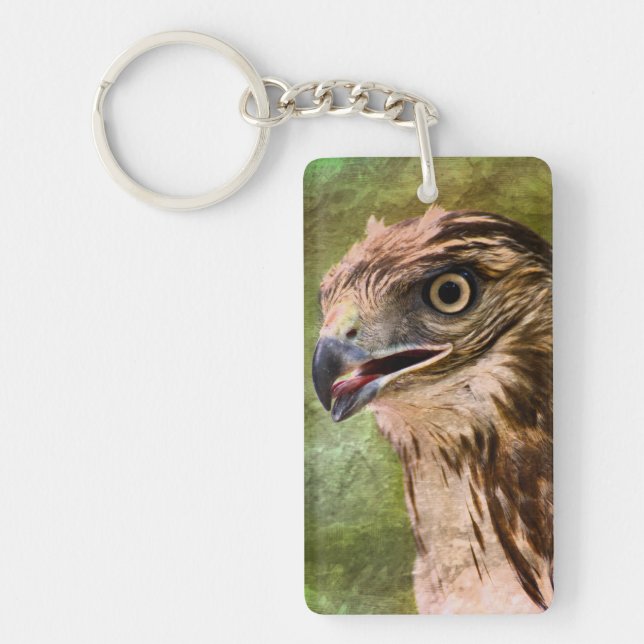 Portrait of a Hawk Keychain (Front)